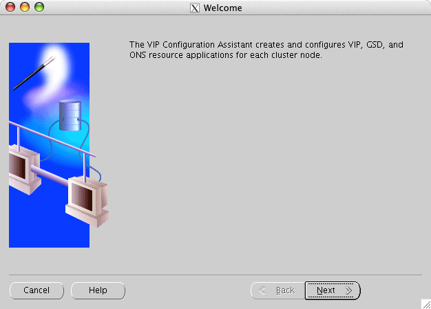 VIP Configuration Assistant: Welcome window